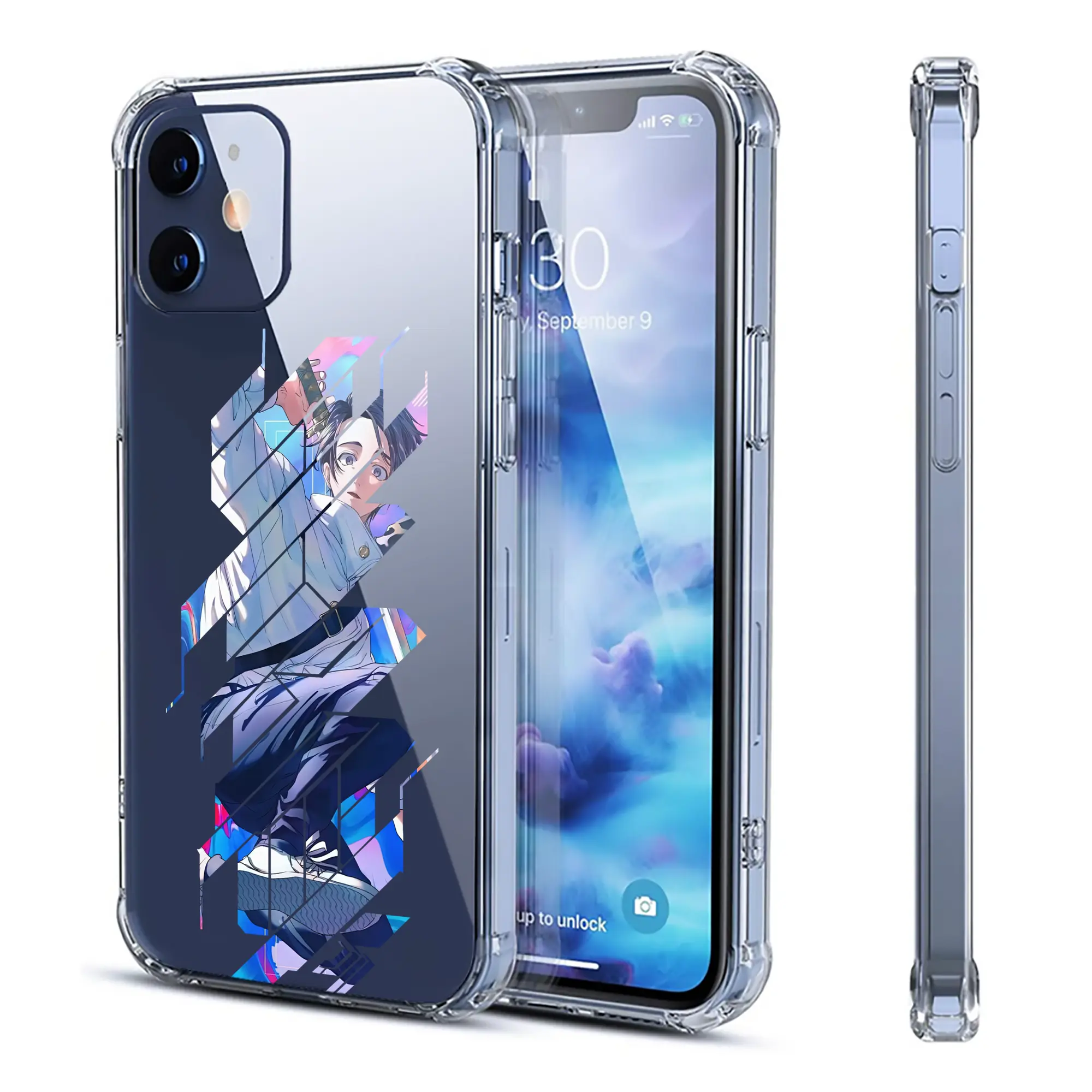 呪術廻戦 グッズ,乙骨 憂太 - IPhone 12シリーズ対応 ・ 透明スマホケース ・ クリアソフトケース ・ TPU素材 ・ 耐衝撃 ・ 高密着 ・ 防汚 防指紋 ・ 簡単着脱